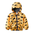 Kids Warm Cartoon Print Hooded Windproof Jackets childrensterritory