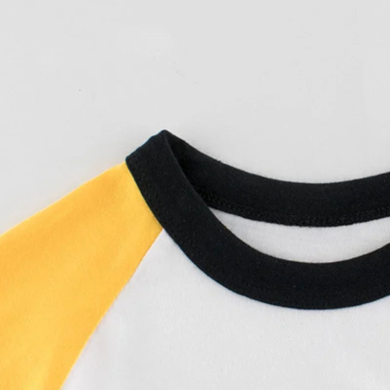 Rugby Letter Print Kids Boys Bottoming Cotton T-shirts