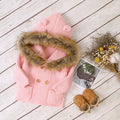 Fur Collar Animal Hooded Knitting Baby Coat