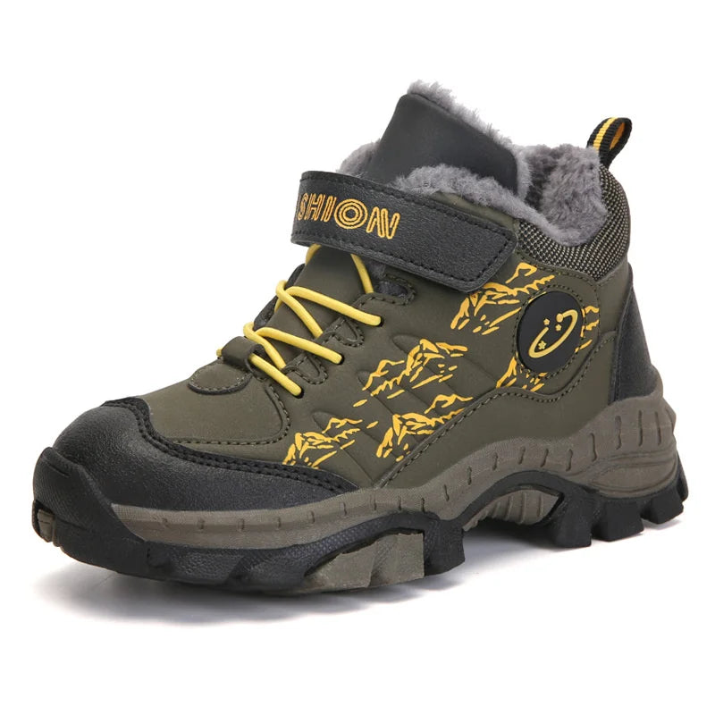 Children Hook And Loop Printed Design Fur shoes childrensterritory