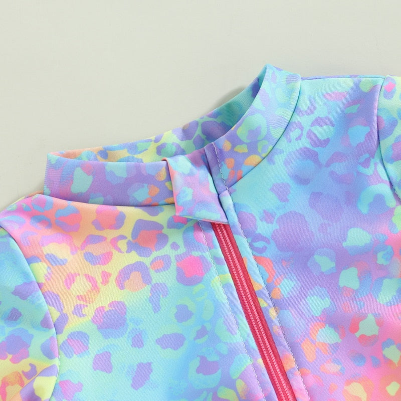 Fish Scale Print Kids Girl Ruffle Swimsuit/Beachwear childrensterritory