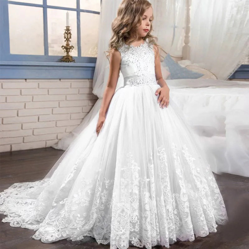 Long Bridesmaid Kids Dresses For Girls/Princess Dresses