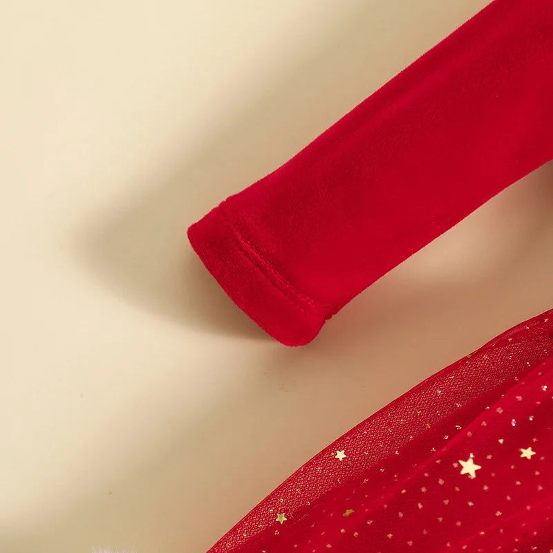 Girls' Belt Design Christmas Party Dresses