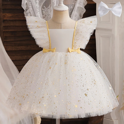 Toddler Girls Bow Design Formal Occasion Tutu Fluffy Gown childrensterritory