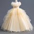 Kids Girls Long Fluffy Mesh Studded Grand Evening Party Dresses childrensterritory