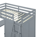 Loft Bed Made of Wood with Desk and Wardrobe for Bedroom childrensterritory