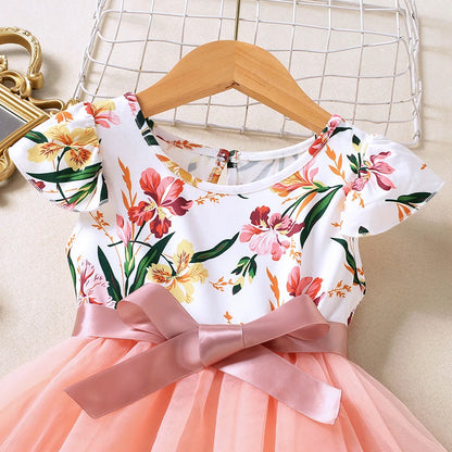 Floral Print Kids Girls Party Dresses childrensterritory