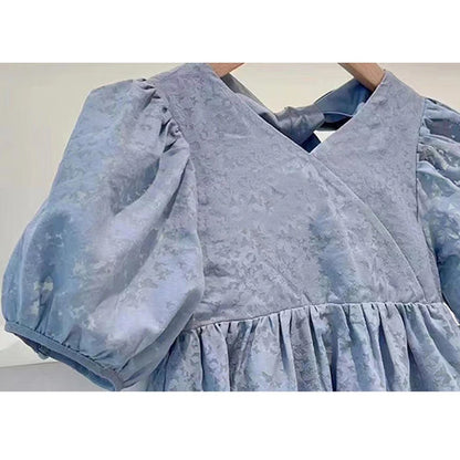 Kids Girls Printed Summer Princess Dress with Bow tie at Back
