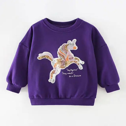 Full-Sleeve Cartoon Print Sweatshirts For Girls childrensterritory