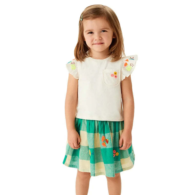 Kids Girls Embroidery Top and Bottom Cotton Clothes Sets childrensterritory