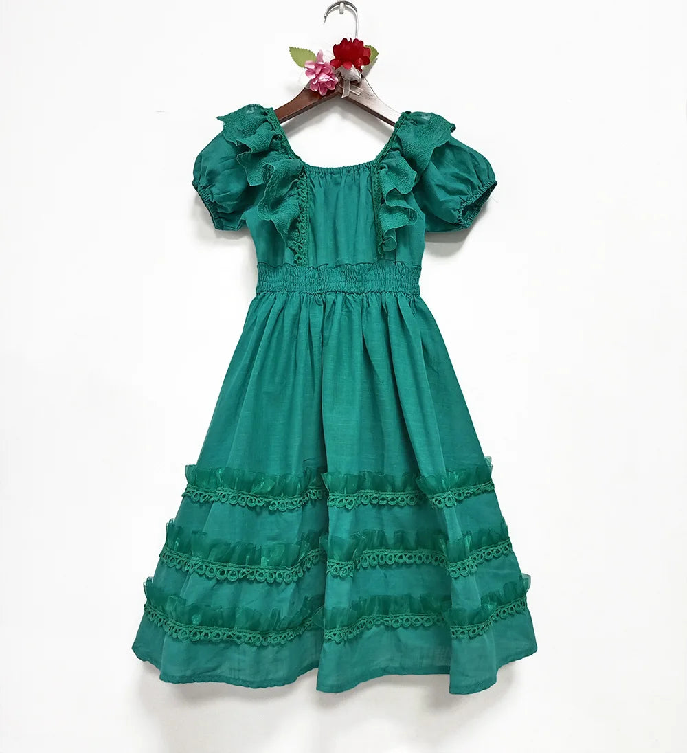 Kids Girls Lace Design Summer Princess Dresses