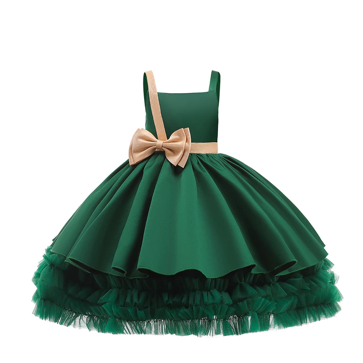 Kids Girls Sequins Bow Tutu Princess Dress for Birthday Party