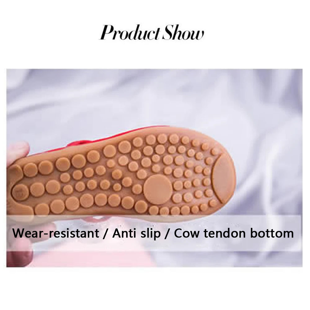 Embroidery Design Soft Leather Shoes For Girls