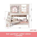 Beautiful Kids Bunk Beds with Large Storage Space and Guardrail