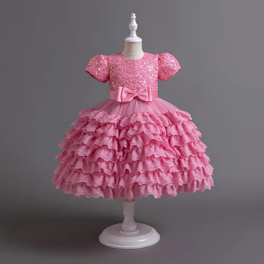 Stylish Shining Tiered Tulle Cosplay Party Dresses for Girls childrensterritory