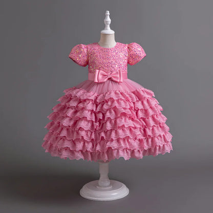 Stylish Shining Tiered Tulle Cosplay Party Dresses for Girls childrensterritory
