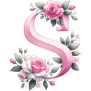 Self-Adhesive Pink Flower Letter Art Wall Decals childrensterritory