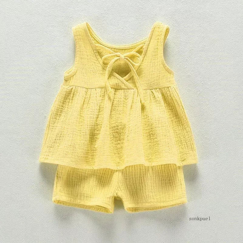 Sleeveless Frock Design Baby Girls Summer Outfit