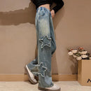 High Waist Wide-leg Kids Girls Denim Trousers childrensterritory