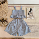 Kids' Korean Style 2-Piece Top and Wide-Legged Pants Suit for Girls childrensterritory
