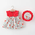 Baby Girls Cute Sleeveless 2 Pieces Stripe Pattren Dress Set childrensterritory