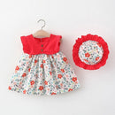 Baby Girls Cute Sleeveless 2 Pieces Stripe Pattren Dress Set childrensterritory