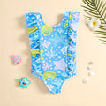 Shell and Doughnut Print Baby Girl Bodysuit Swimwear