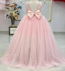 Elegant Tiered Tulle Backless Kids Girls Party Prom Dress childrensterritory