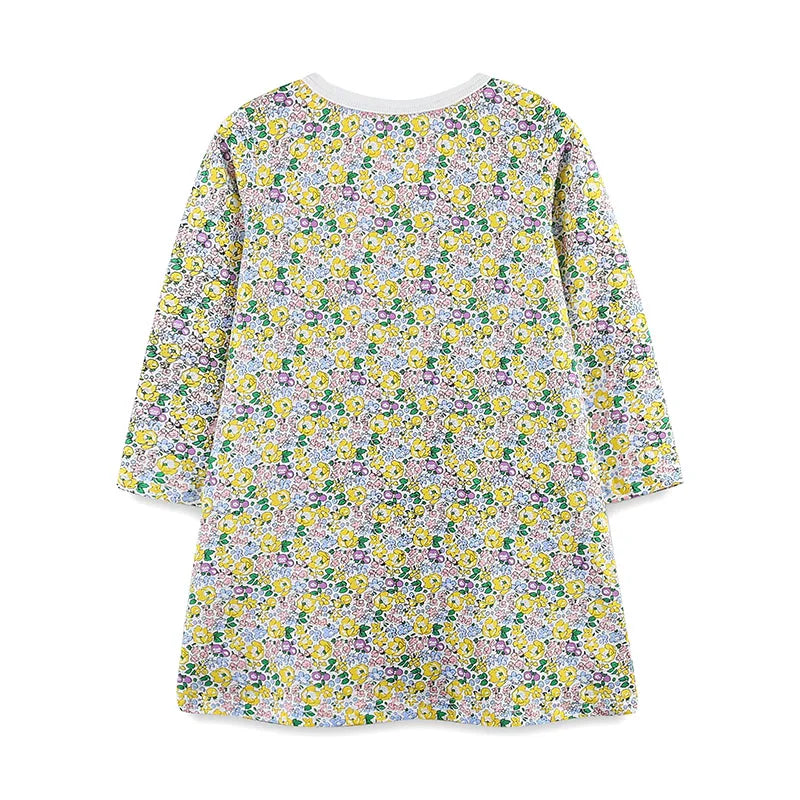 Kids Girls Long Sleeves Cartoon Design Casual Dress childrensterritory