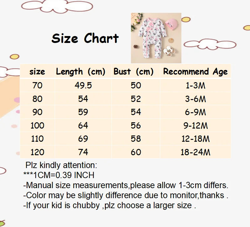 Baby Girl Long Sleeve Flower Bodysuit with Hat