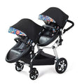 2 in-1 PU Leather Waterproof Twins Baby Stroller childrensterritory