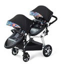 2 in-1 PU Leather Waterproof Twins Baby Stroller childrensterritory