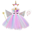 Kids Girls Unicorn Design LED Lights Sequin Tutu Dress for Halloween