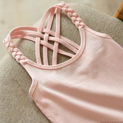 Kids Girls Cotton Camisole Knitted Tank Tops childrensterritory