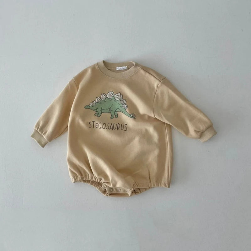 Baby Dinosaur Print Sweatshirt/Romper