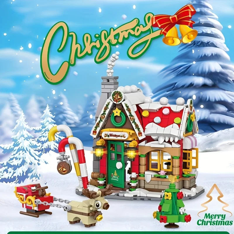 Mini Christmas House Building Blocks Toys Gift for Kids