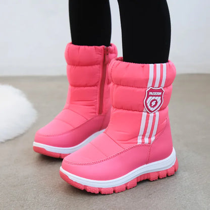 Kids Non-Slip, Waterproof Warm Fur Ankle Boots childrensterritory