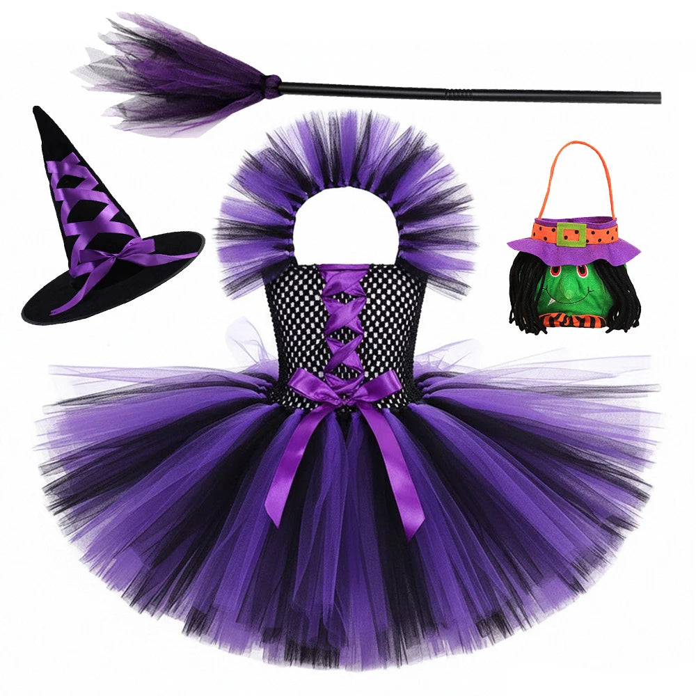 Kids Girls Carnival Vestidos Clothing Set Bag Hat for Halloween
