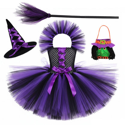 Kids Girls Carnival Vestidos Clothing Set Bag Hat for Halloween