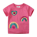 Kids Girls Cartoon Unicorns Design Summer Cotton Tees