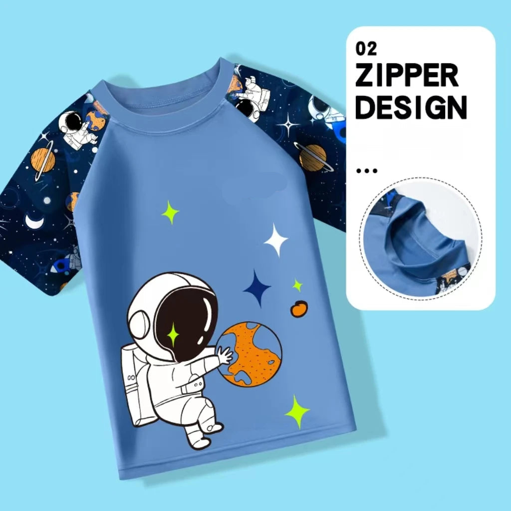 Kids Boys 2pcs Cartoon Printed Swimsuit Set