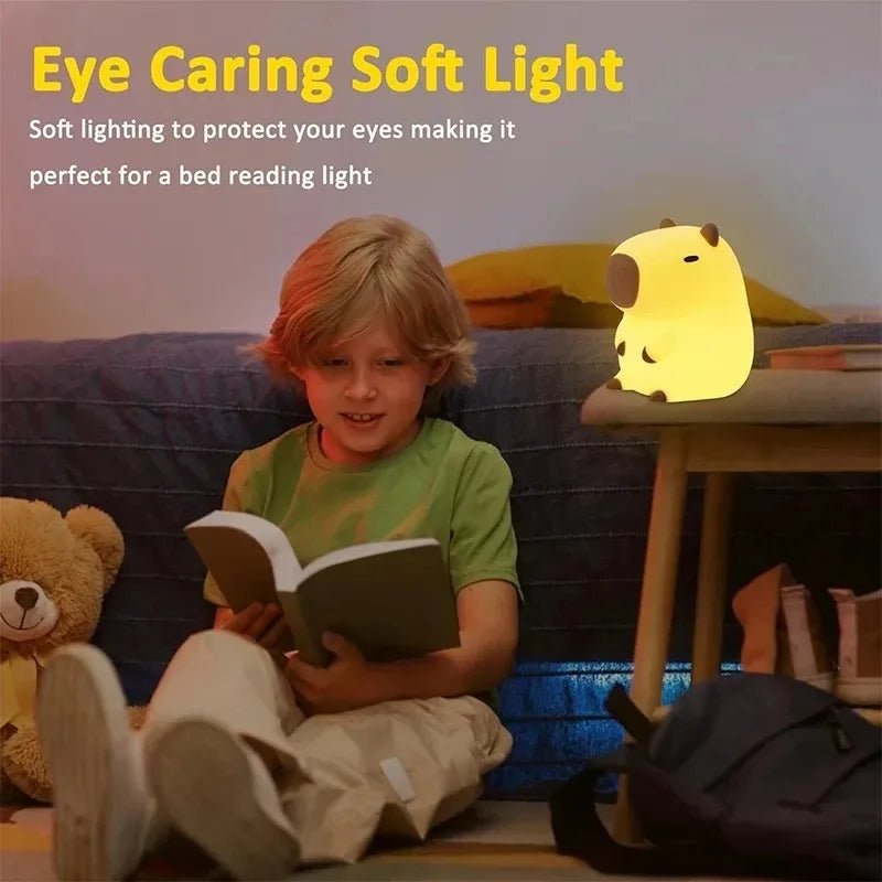 USB Rechargeable Capybara Design Touch Sensor Lamp For Kids