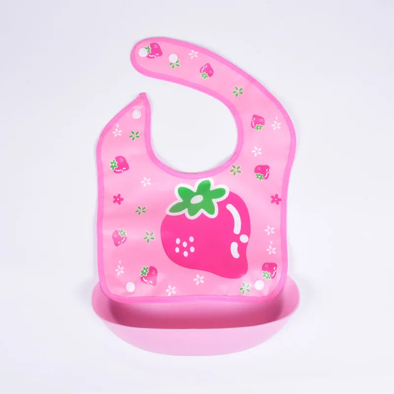 Soft Waterproof Cartoon Printed Adjustable Baby Bibs