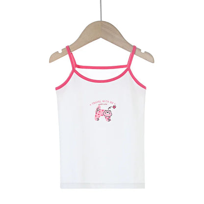 Young Girls Cartoon Design Soft Cotton Camisoles childrensterritory