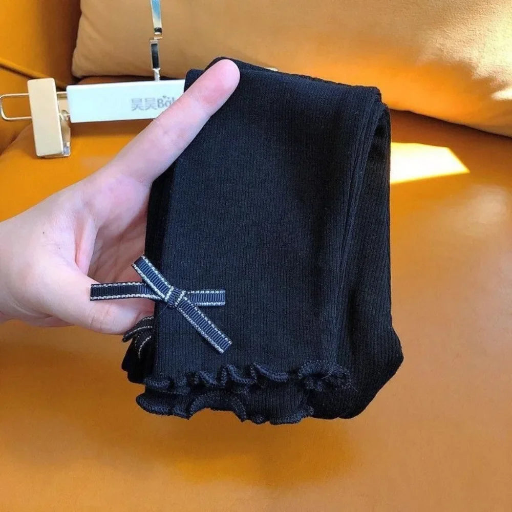 Kids Girls Solid Color Thin Simple and Versatile Leggings childrensterritory