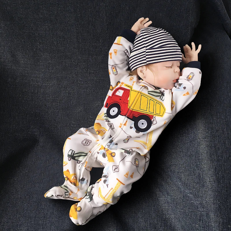 Newborn Baby Zipper Up Overalls Fleece Romper for Winter childrensterritory