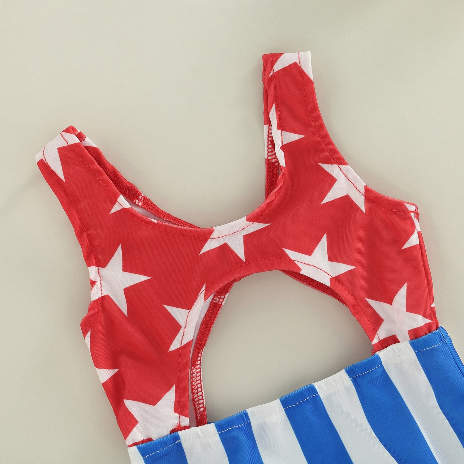 Baby Girl Stars Strip Print Sleeveless Swimwear childrensterritory