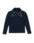 Retro Style Girls' Sweet Mid-Neck Tops for Autumn childrensterritory