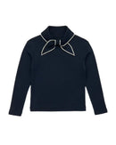 Retro Style Girls' Sweet Mid-Neck Tops for Autumn childrensterritory