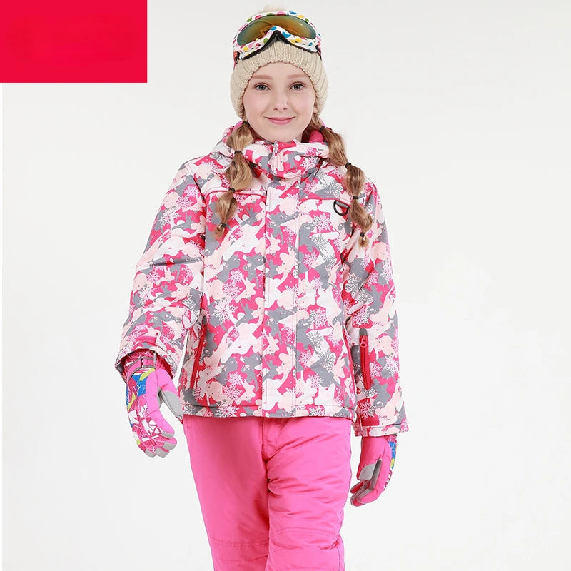 Kids Ski Wear Printed Windproof And Waterproof Clothing Set childrensterritory